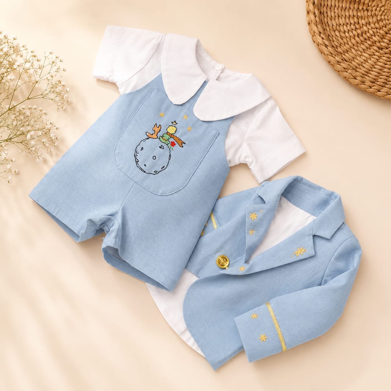 Conjunto Pequeno Príncipe infantil artesanal