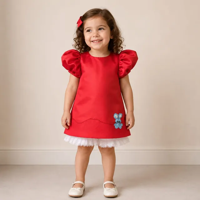 Vestido Melancia infantil artesanal