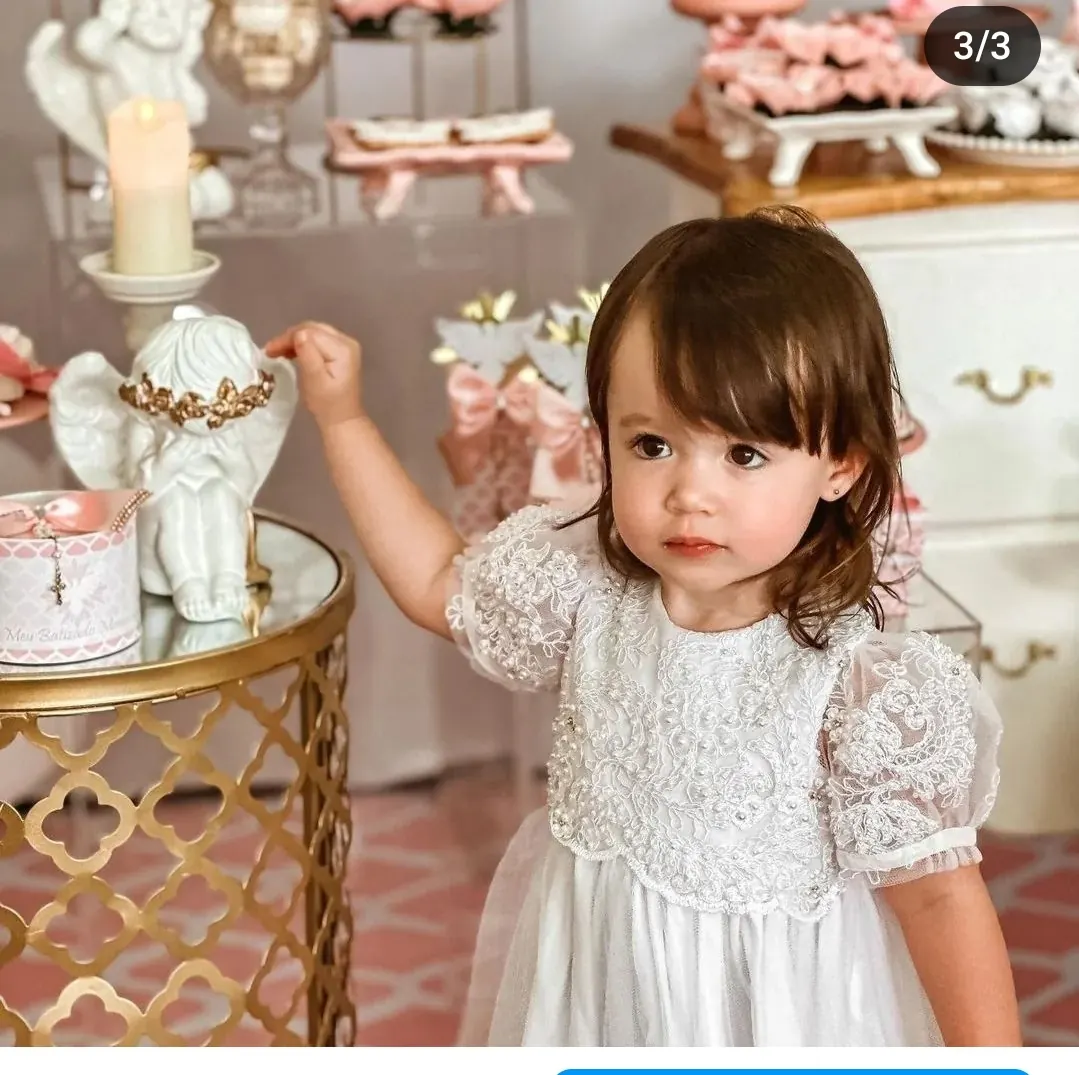 Vestido Batizado Bordado