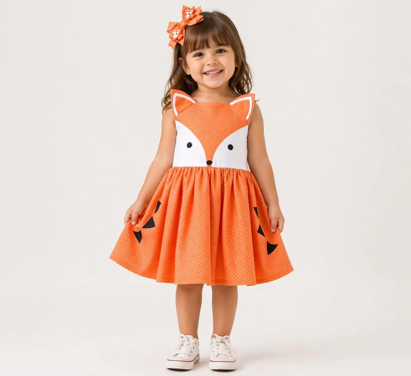Vestido infantil raposinha personalizado
