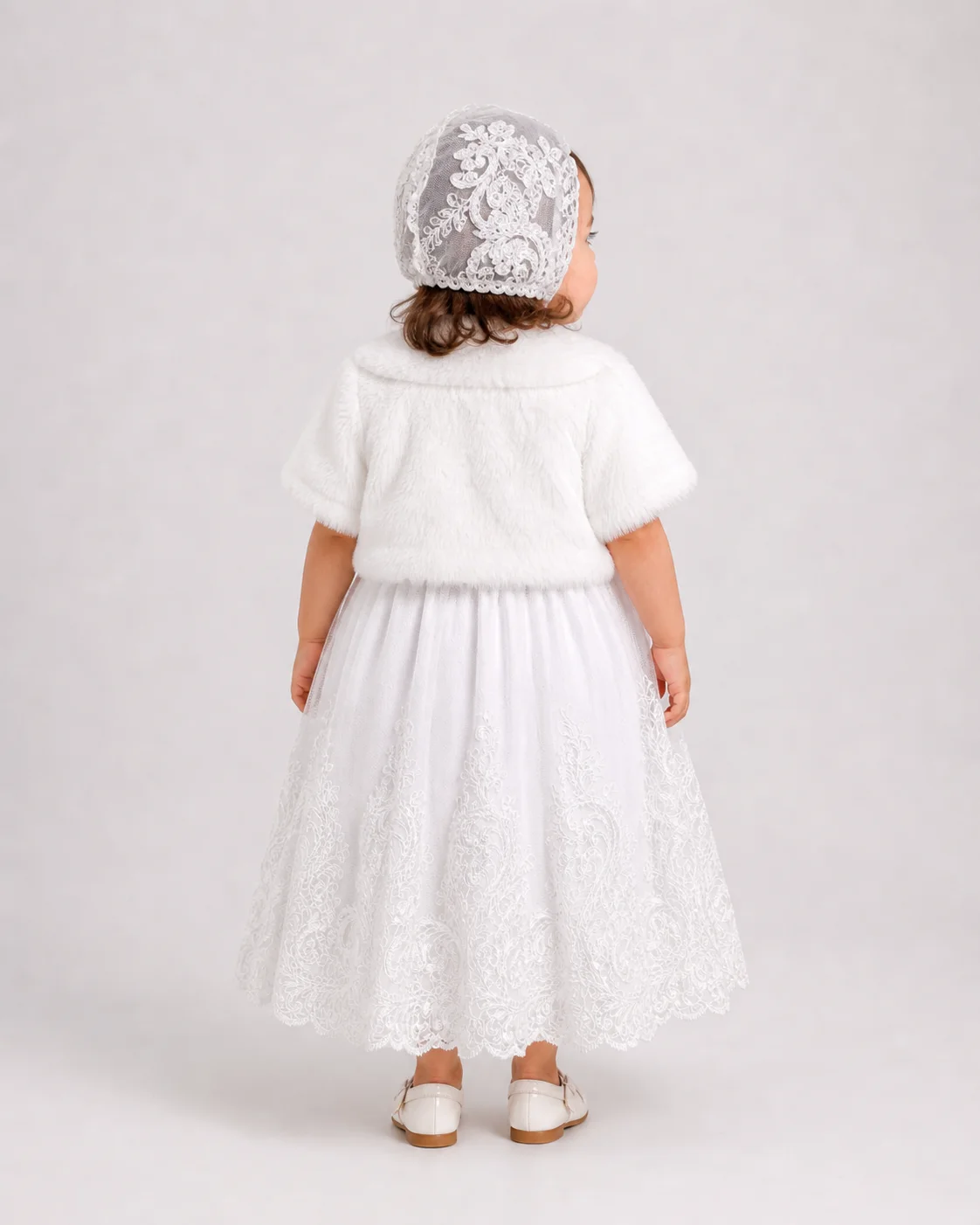 Vestido de Batizado Branco Clássico - imagem 2
