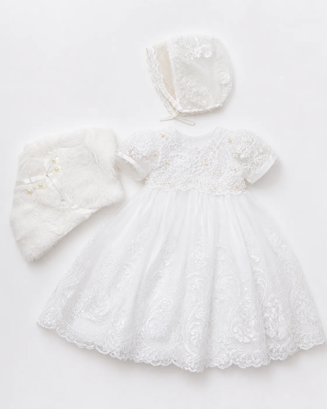 Vestido de Batizado Branco Clássico - imagem 3