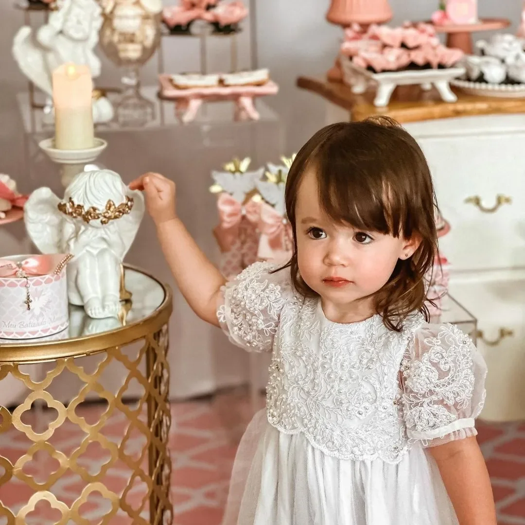 Vestido de Batizado Branco Clássico - imagem 5
