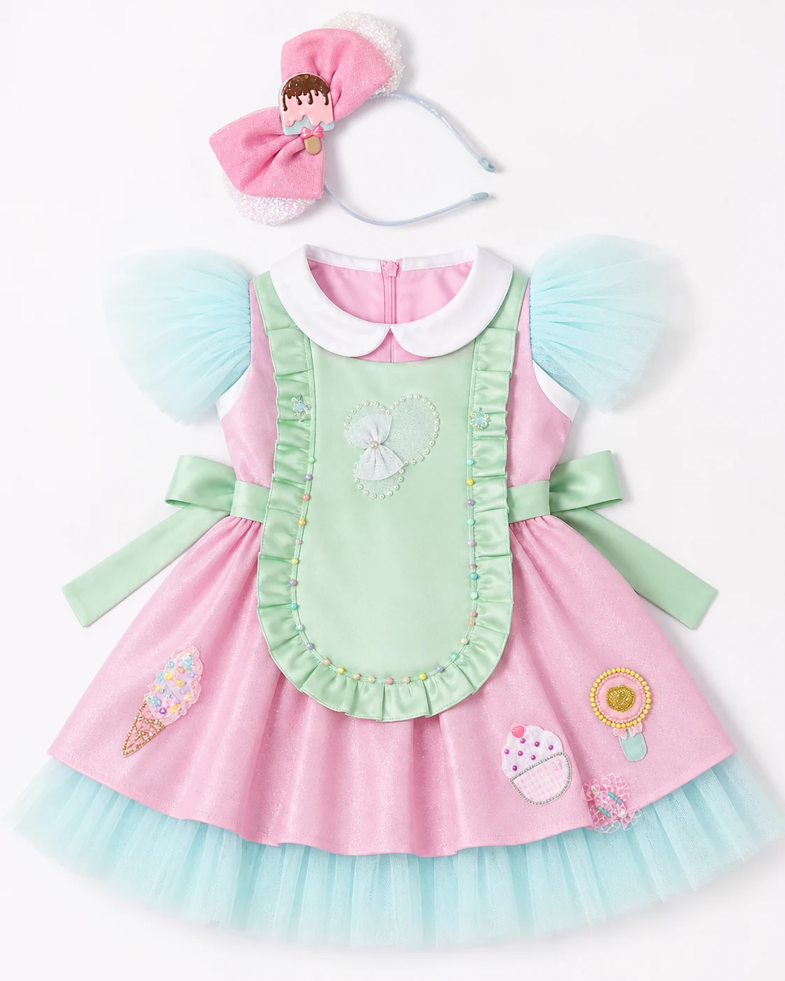 Vestido Rosa com Verde - imagem 3